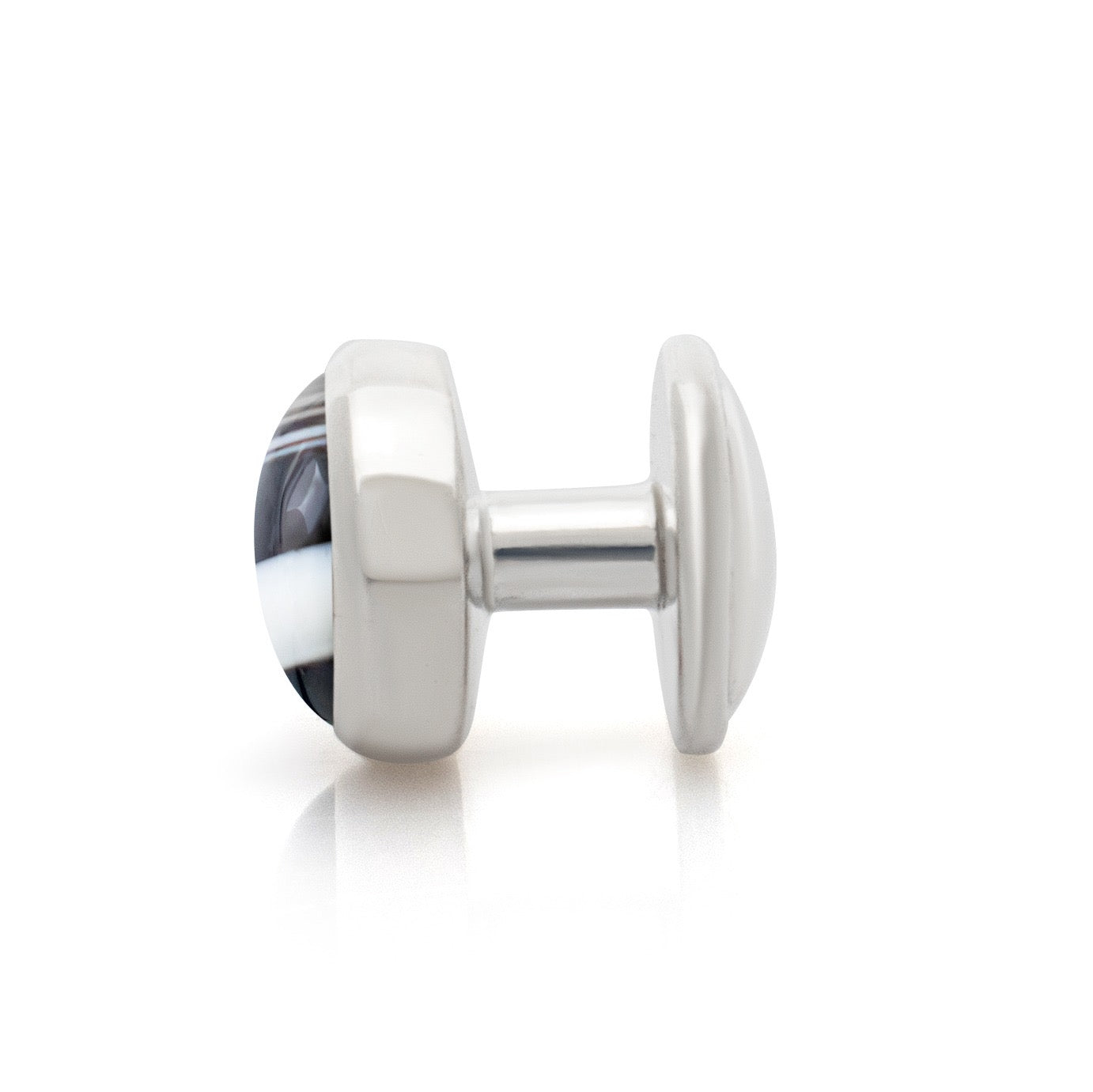 Black and white Onyx dress stud. Gemstone dress stud. Men's dress studs. Men's accessories.