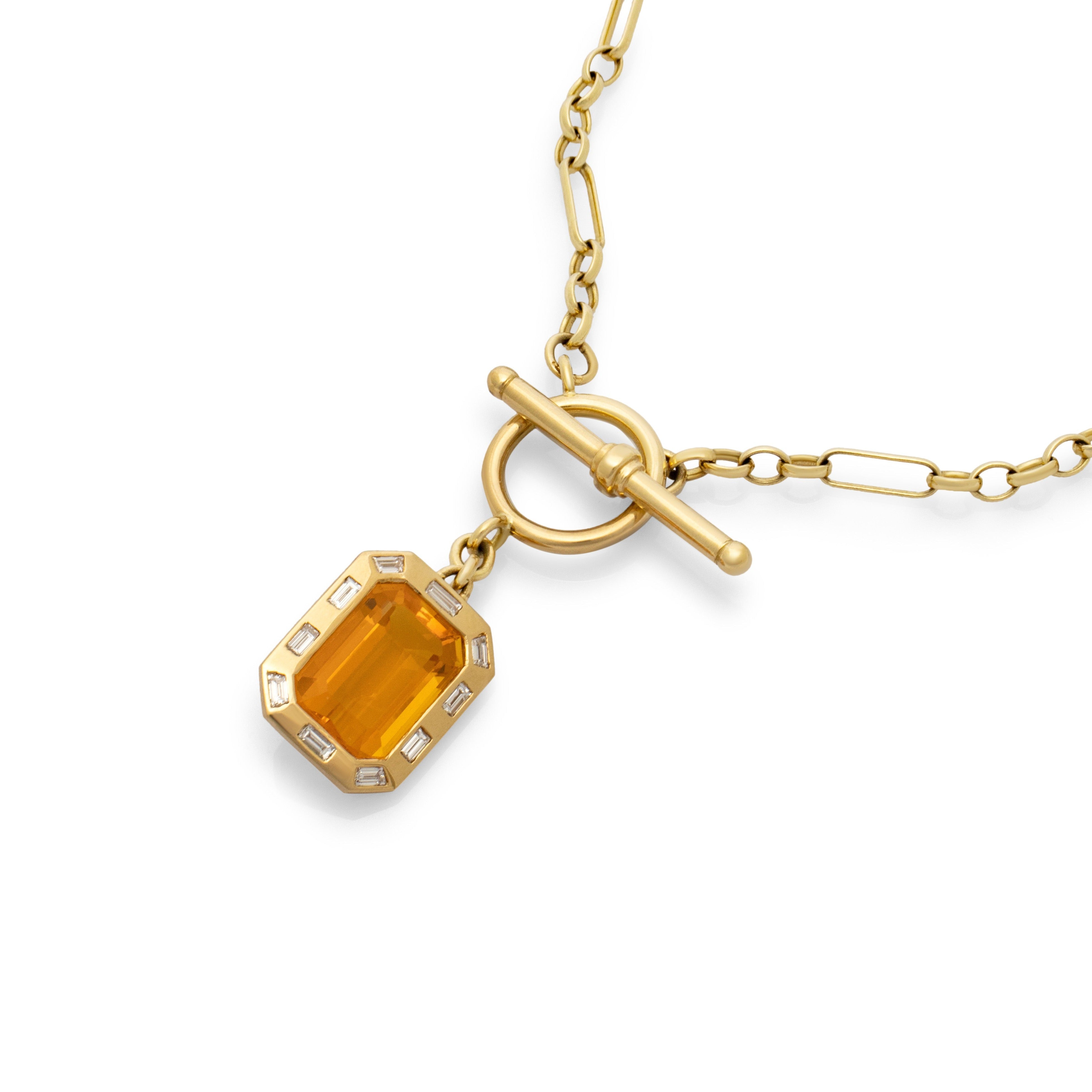 Fire Opal jewellery. Fire opal necklace. Orange gemstone necklace. Big gemstone necklace. Diamond necklace. Orange gemstone and diamond necklace. Gemstone necklace. T-bar necklace. Gold necklace.