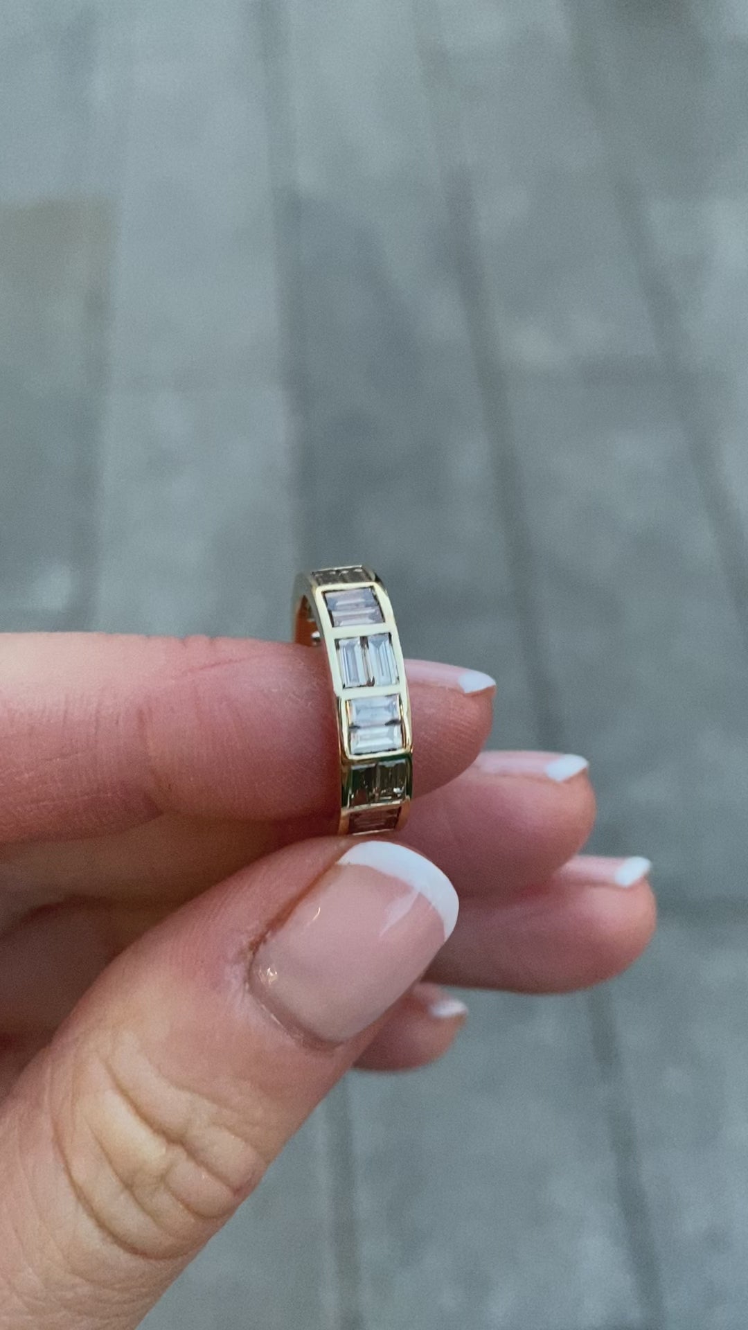 Brown Diamond Ring. Golden Diamonds. Brickwork Baguette Diamond Ring. Diamond ring. Diamond band. Gold and Diamond eternity ring. Brown Diamond eternity ring. Art Deco eternity ring. Gold diamond ring. Diamond wedding band.
