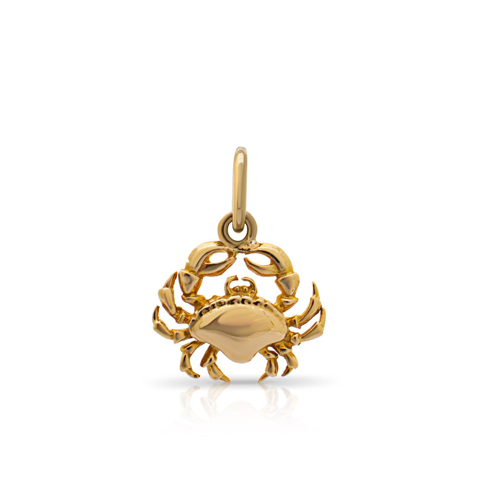 'Claude' the crab pendant. Solid gold crab pendant. Crab charm. 