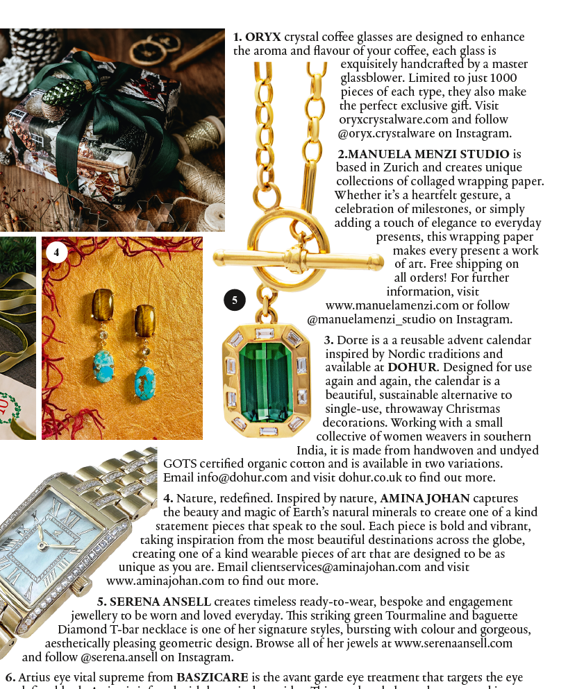 PRESS: The World Of Interiors - Green Tourmaline & Diamond T-bar Necklace