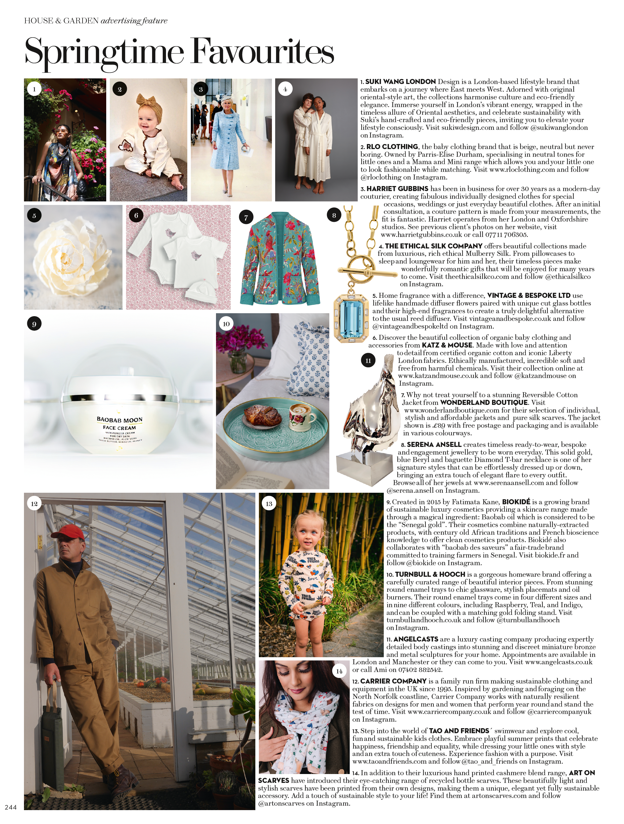 House & Garden Magazine Blue Beryl & Diamond T-bar