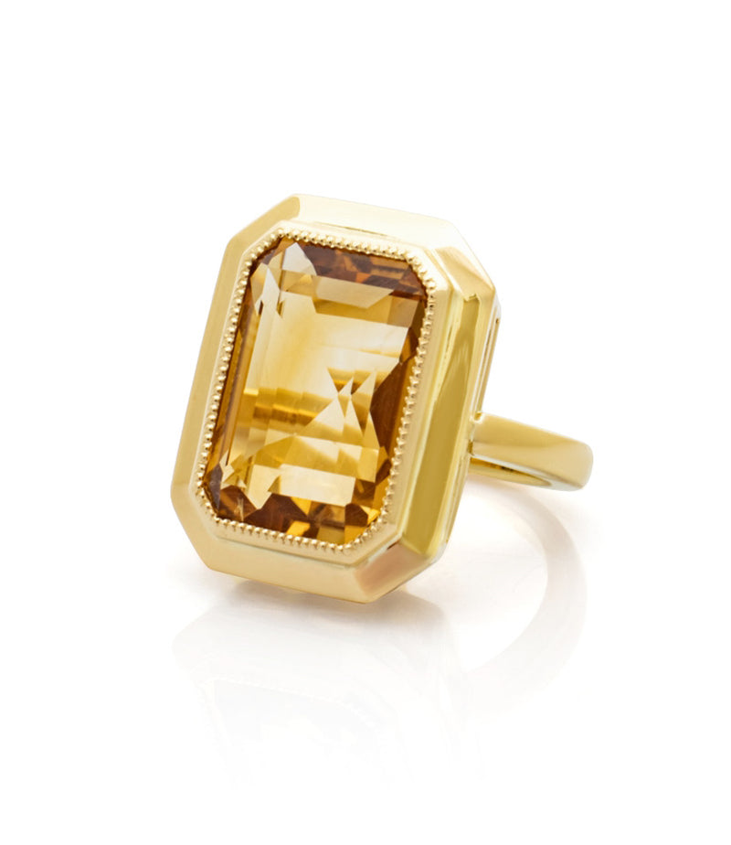 A 10.53 carat Citrine Ring using an heirloom Citrine