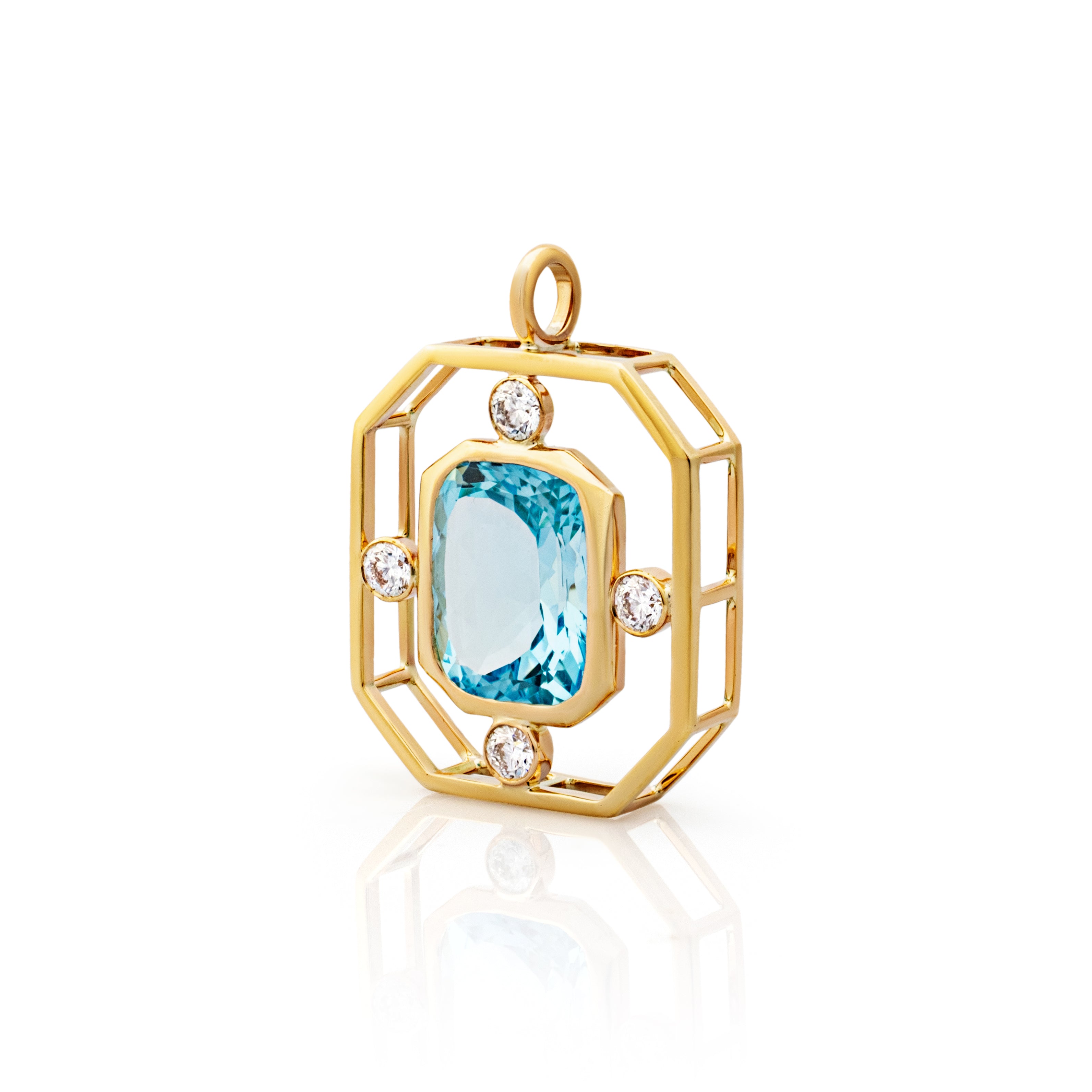 Topaz and Diamond Pendant. Serena Ansell Bespoke Jewellery Design. Bespoke jewellery designer London. 