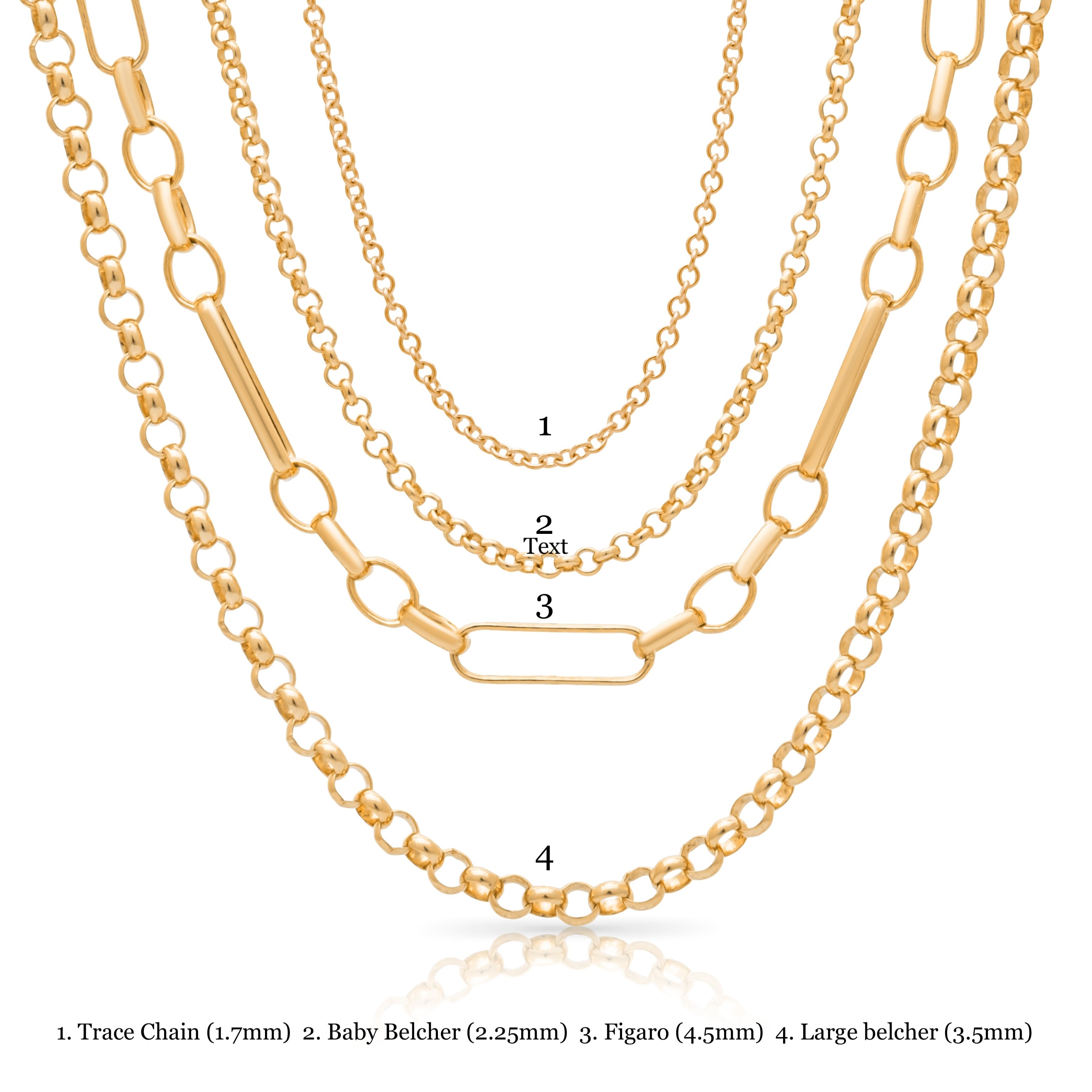 Gold necklace chains