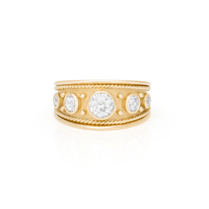 Five Stone Old Cut Diamond Classical Ring