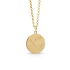 Gold disc pendant. Gold pendant.