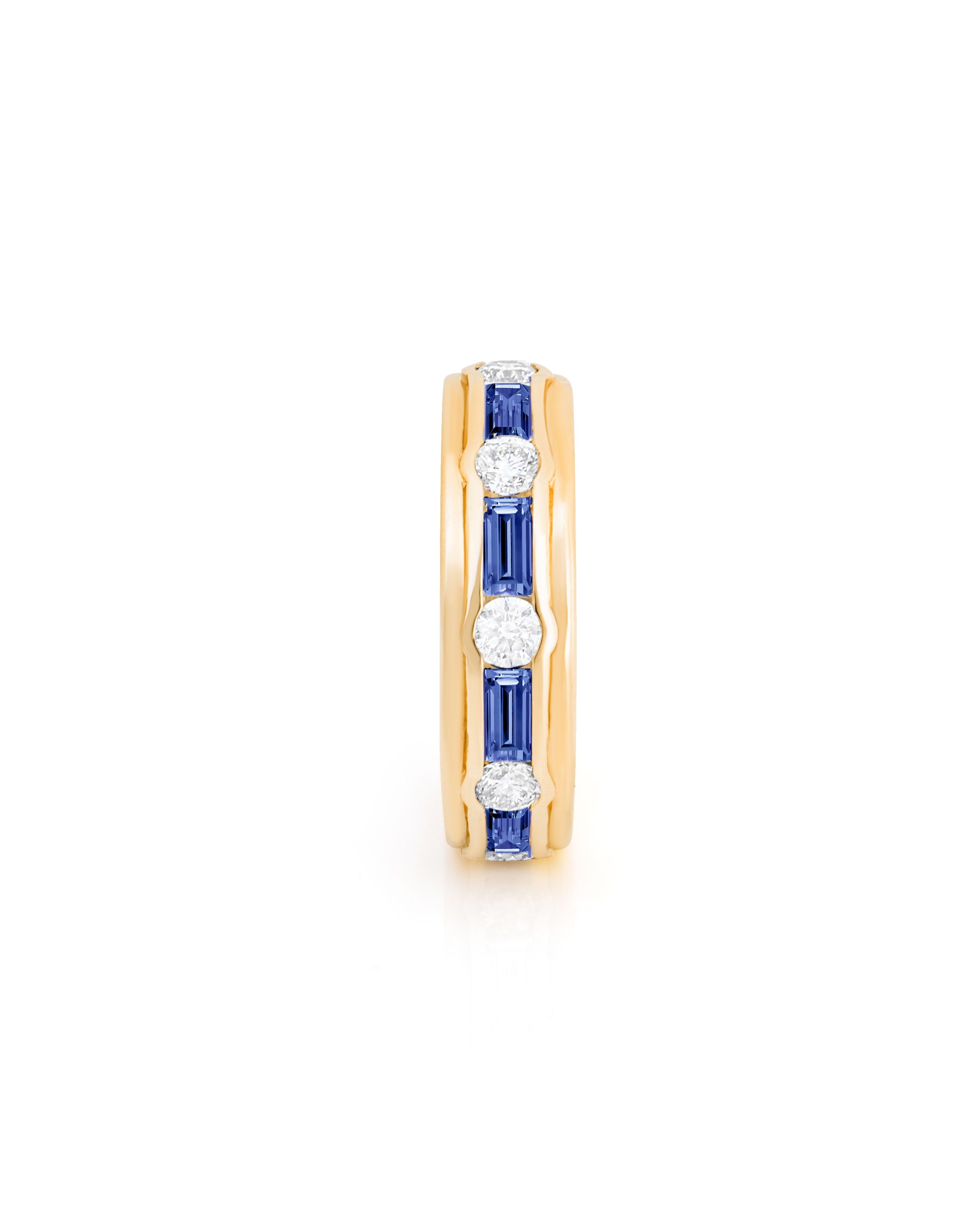 Blue Sapphire and Diamond Eternity ring. Sapphire and Diamond band. Eternity ring. Sapphire and Diamond ring. 