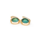 Blue Tourmaline cufflinks. Gemstone cufflinks. Gold cufflinks