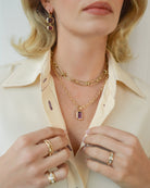 Chunky gold chain. Solid gold necklace. Charm necklace