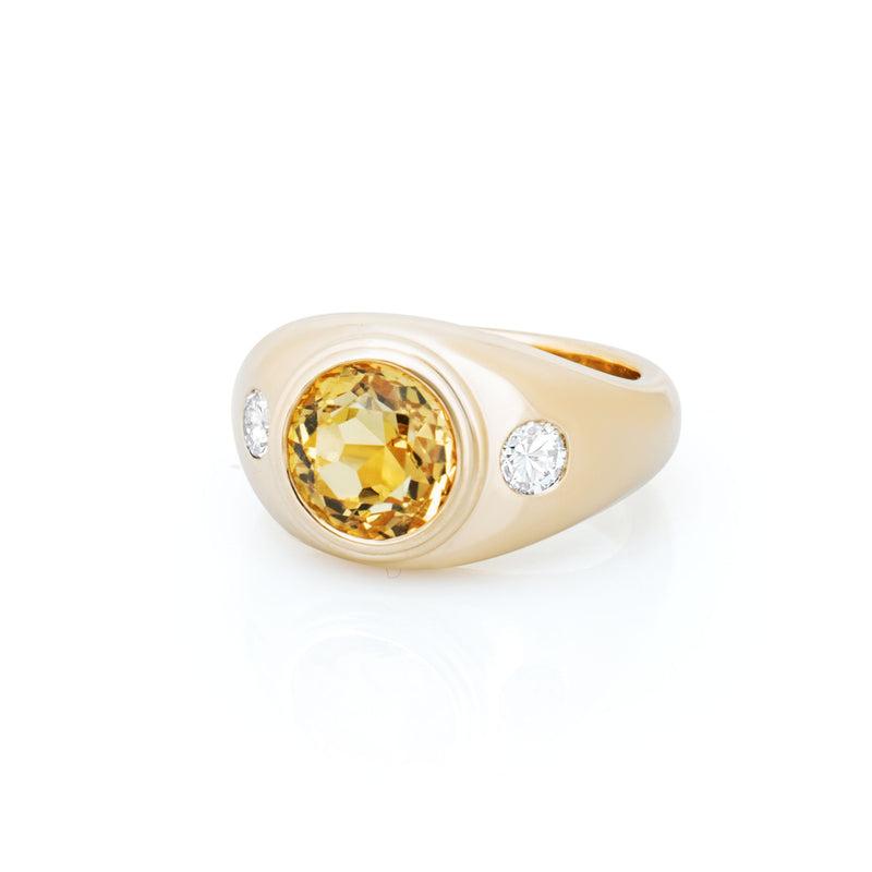 Citrine & Diamond Bombé Ring