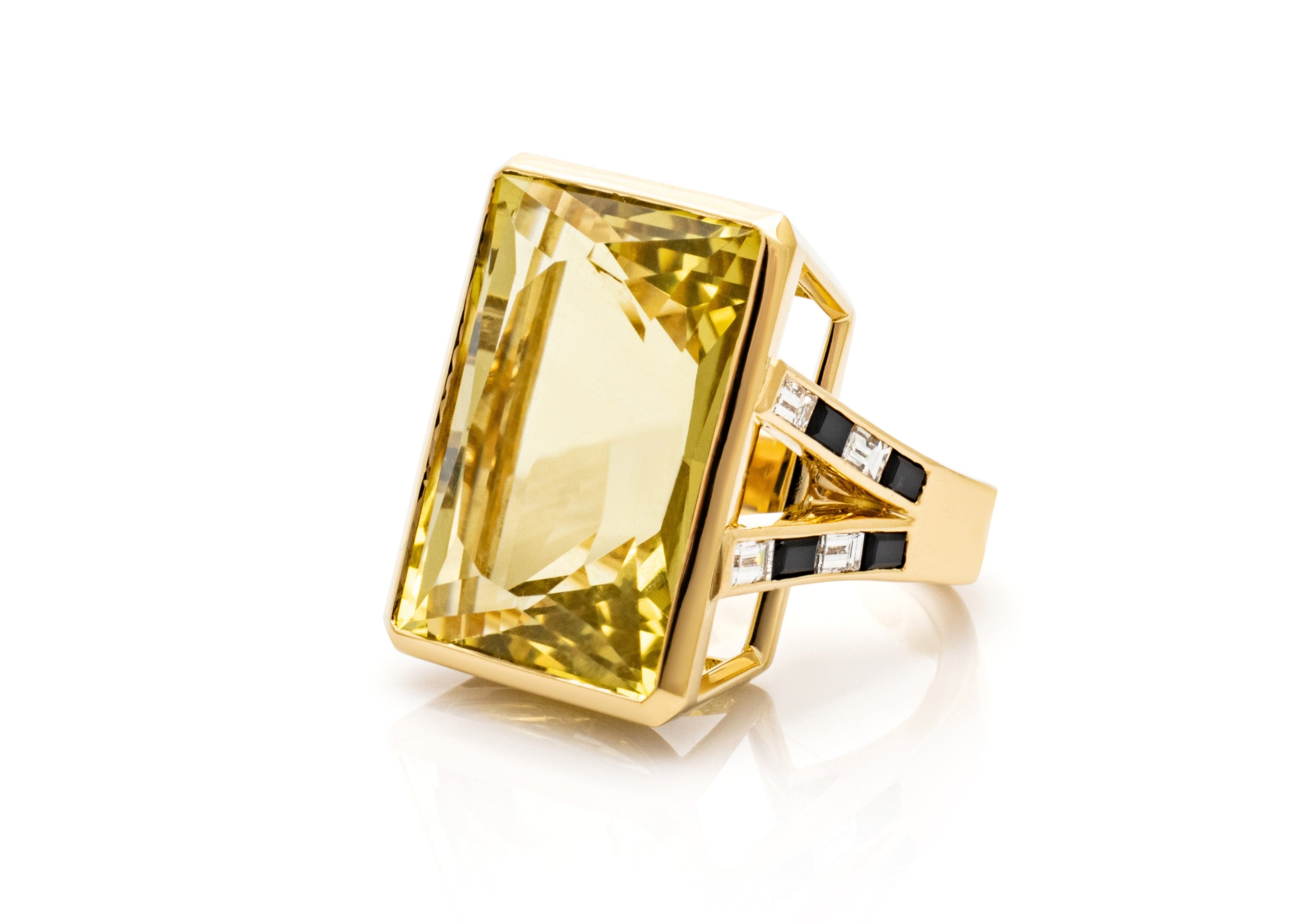 Citrine cocktail ring. Bespoke ring. Bespoke jewellery. Art Deco ring. Art Deco jewellery. Jewellery designer