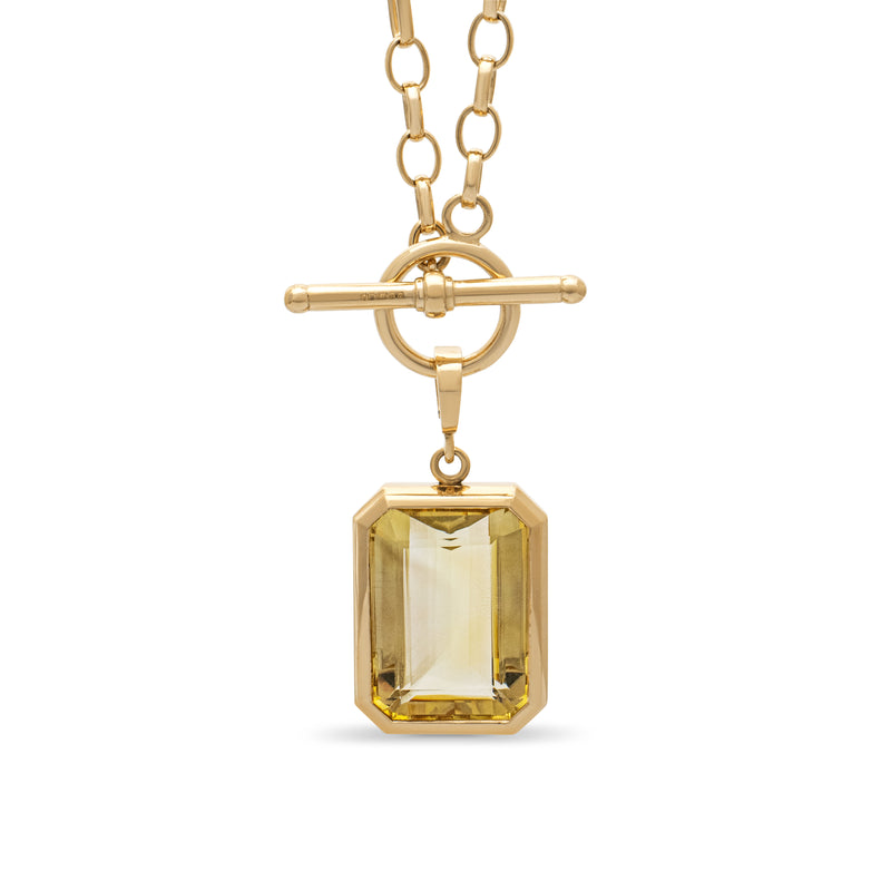 Citrine T-bar necklace