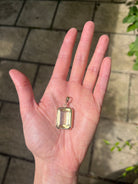 Citrine T-bar necklace. Citrine pendant. Large Citrine pendant necklace. 