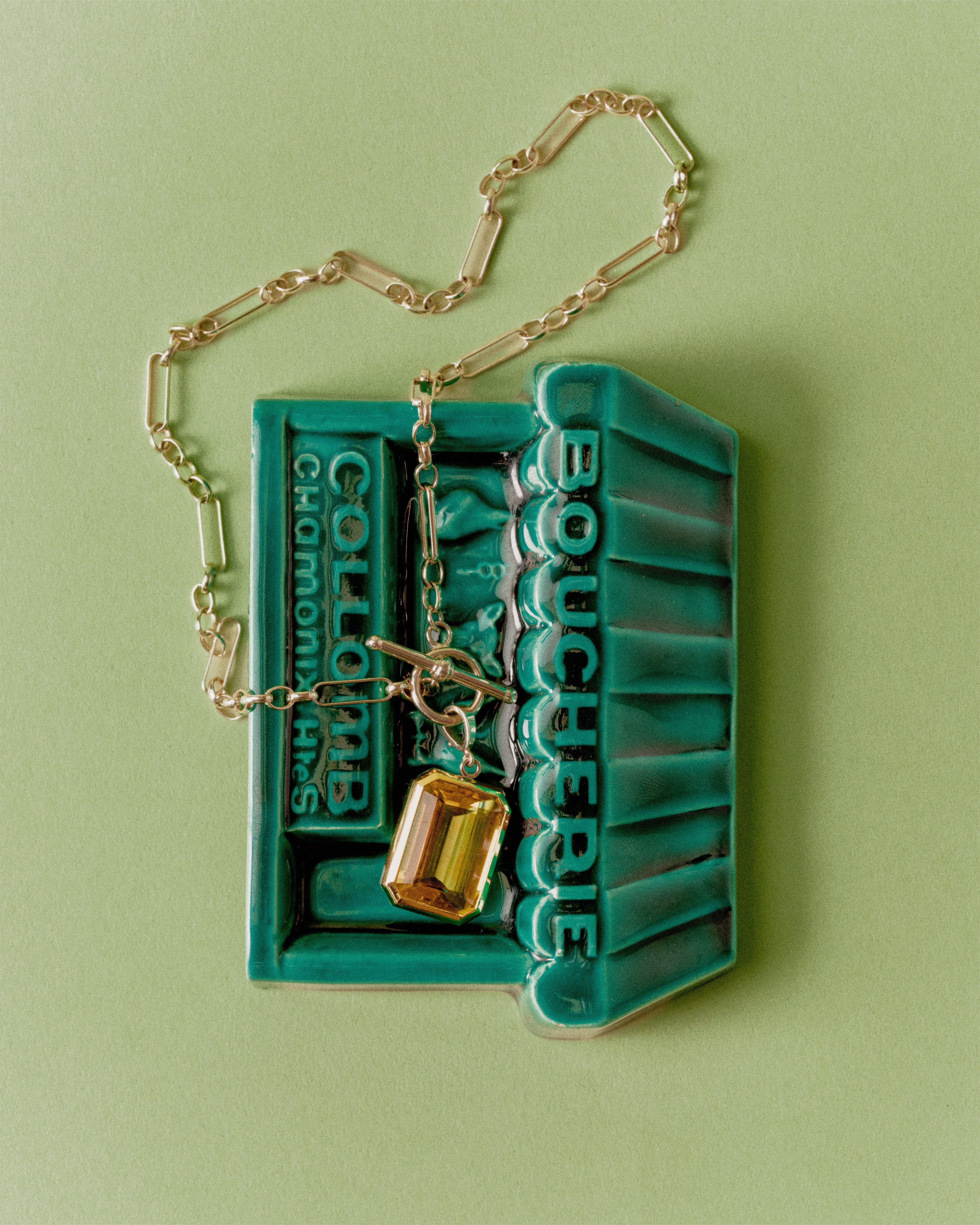 Citrine pendant. T-bar necklace. Yellow gemstone pendant. Statement necklace