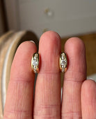 Diamond huggie hoops. Diamond hoop earrings. 