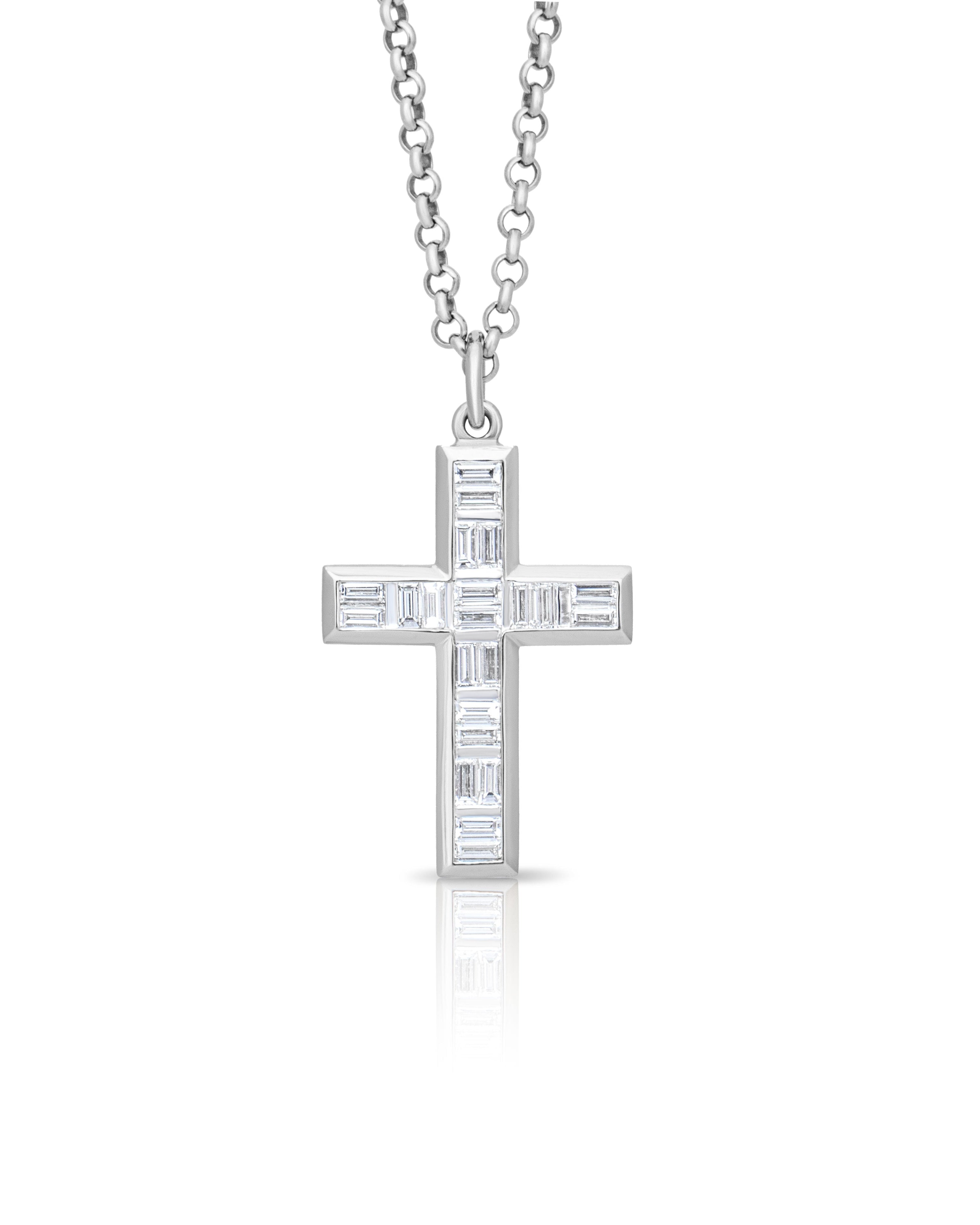 Diamond cross. Diamond crucifix. Crucifix pendant