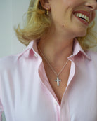 Diamond cross. Diamond crucifix. Crucifix pendant