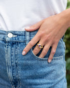 Rhodolite Garnet and Diamond ring. Diamond ring. Coloured Stone Ring. Bombé ring. Signet style ring. Gold ring. Chunky gold ring. Solid gold ring. Cocktail ring. 