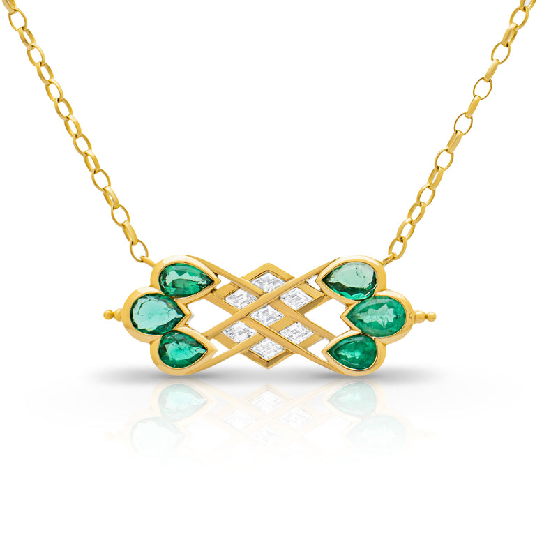 Emerald & Diamond 'Doodle' pendant
