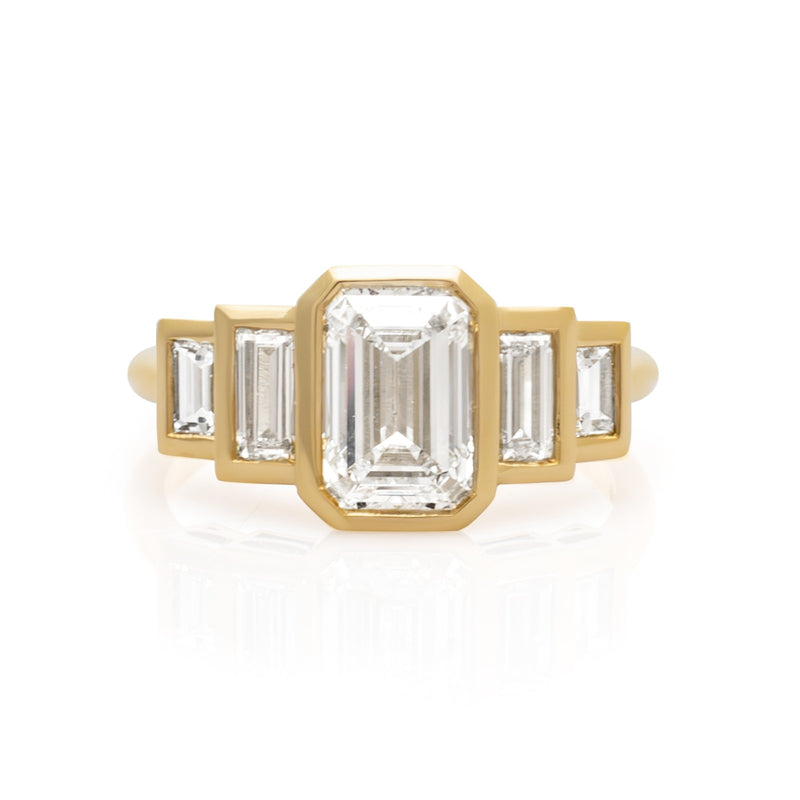 Emerald Cut & Baguette Diamond Ring