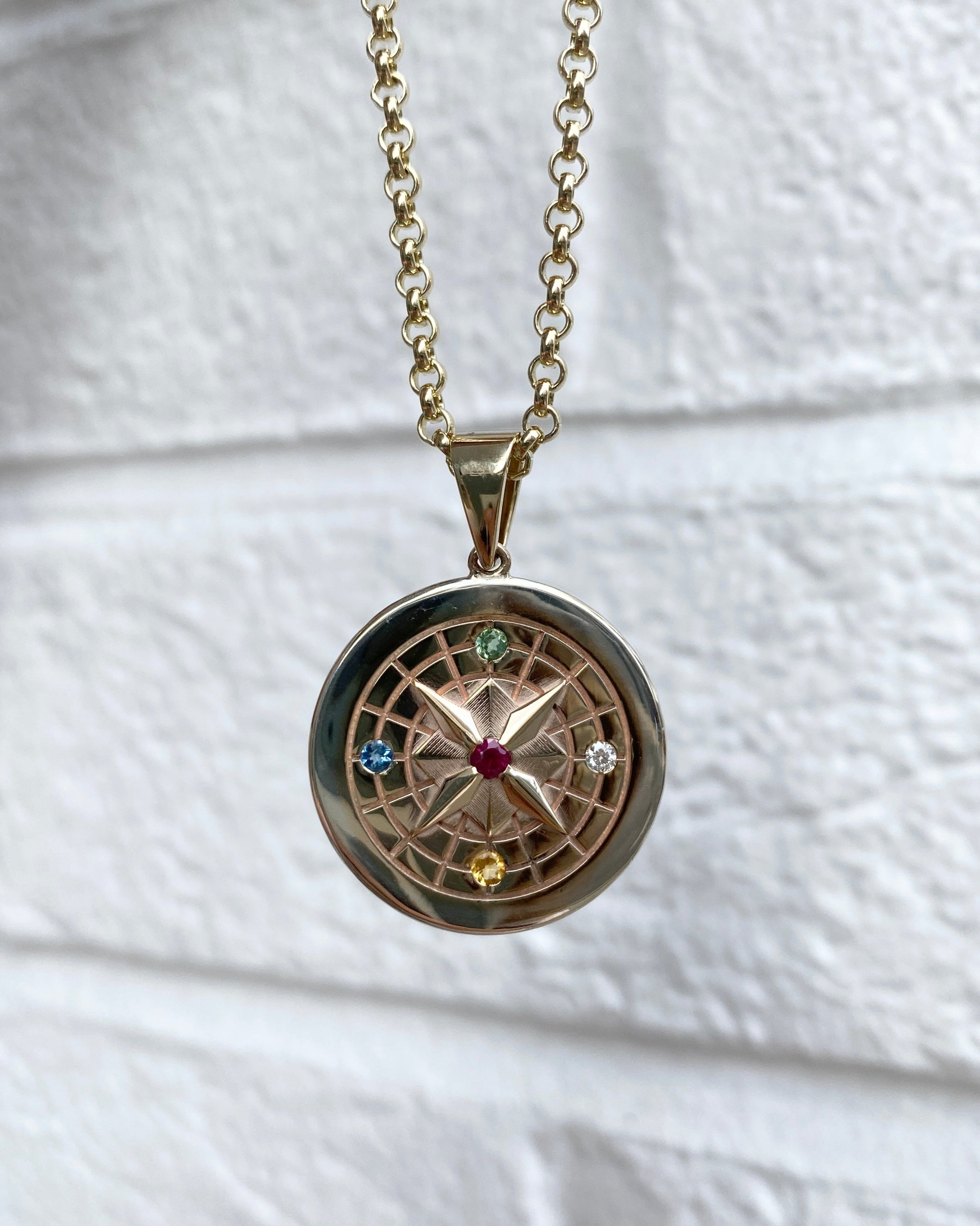 Gemstone Compass Pendant