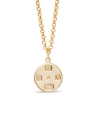 Gold disc pendant. Gold dog tag. Gold disc charm. 