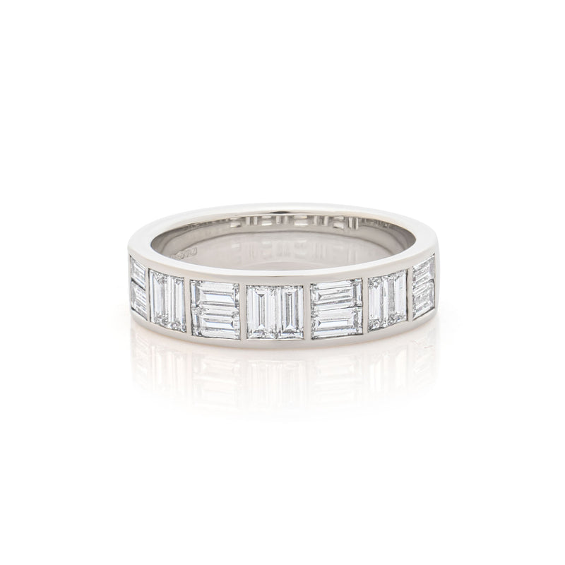 Brickwork Baguette Half-Eternity Ring