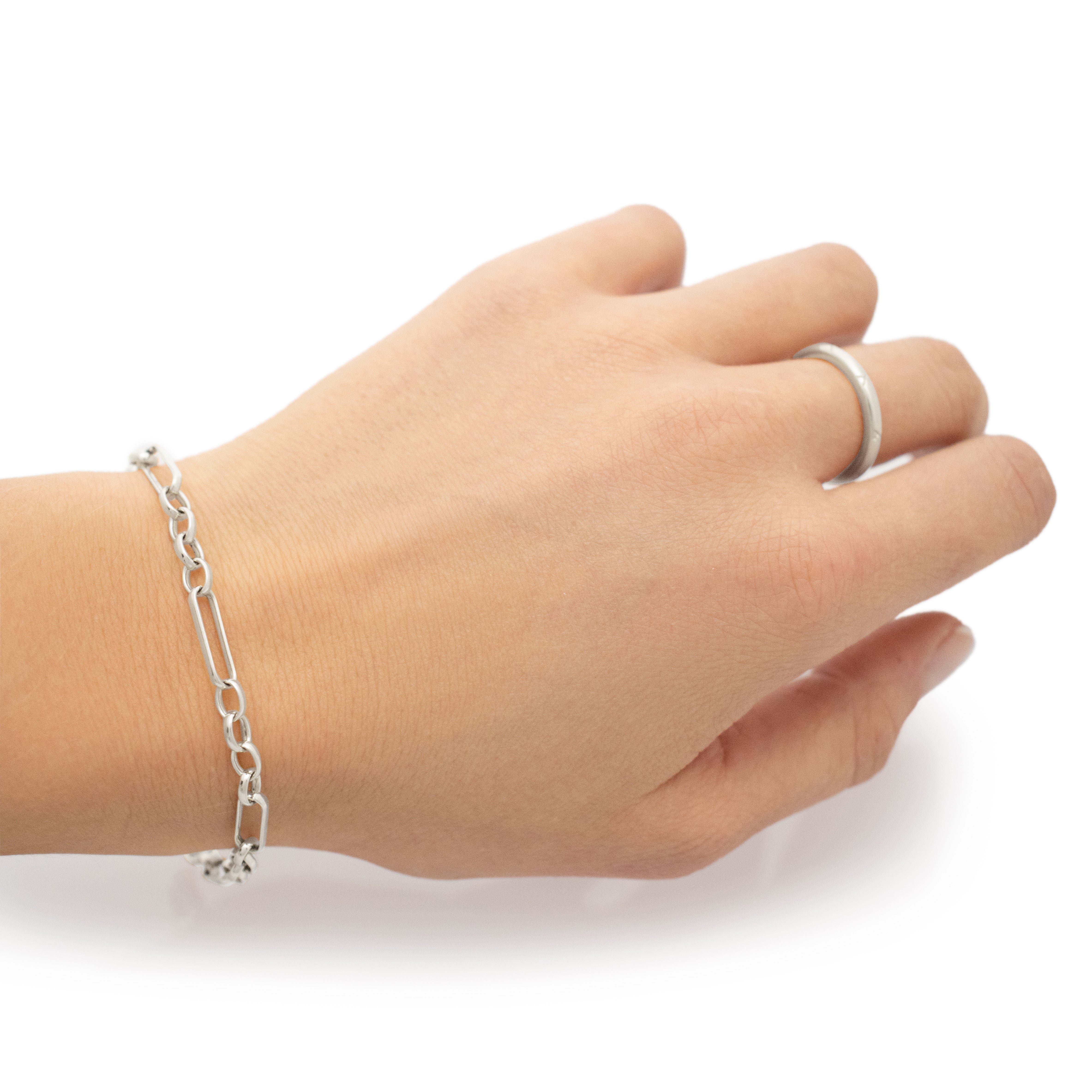 Silver Figaro Bracelet