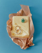 Lagoon green Tourmaline target ring. Enamel ring. Green gemstone ring. Serena Ansell Fine Jewellery
