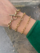 Little & Large bracelet. Gold chain bracelet. Solid gold chain bracelet. Charm bracelet.