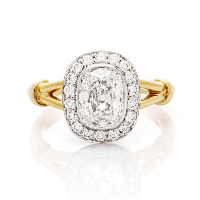 Antique Old Cut Diamond Cushion Ring