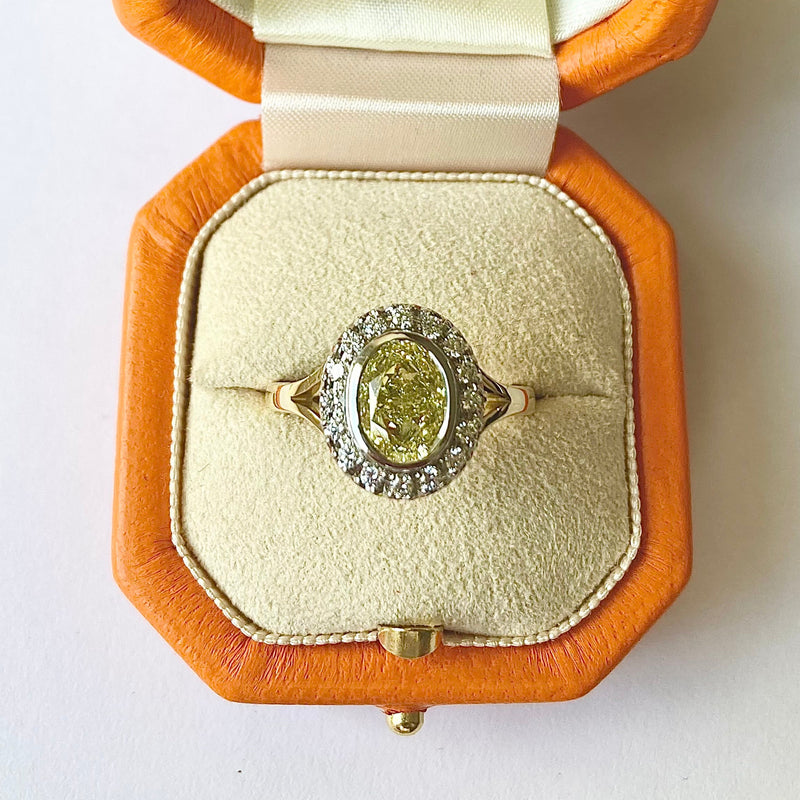 Oval Fancy Yellow Diamond Ring