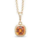 Hessonite garnet pendant. Orange gemstone pendant. 
