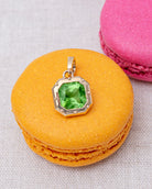Chrome tourmaline pendant. Green gemstone pendant. 