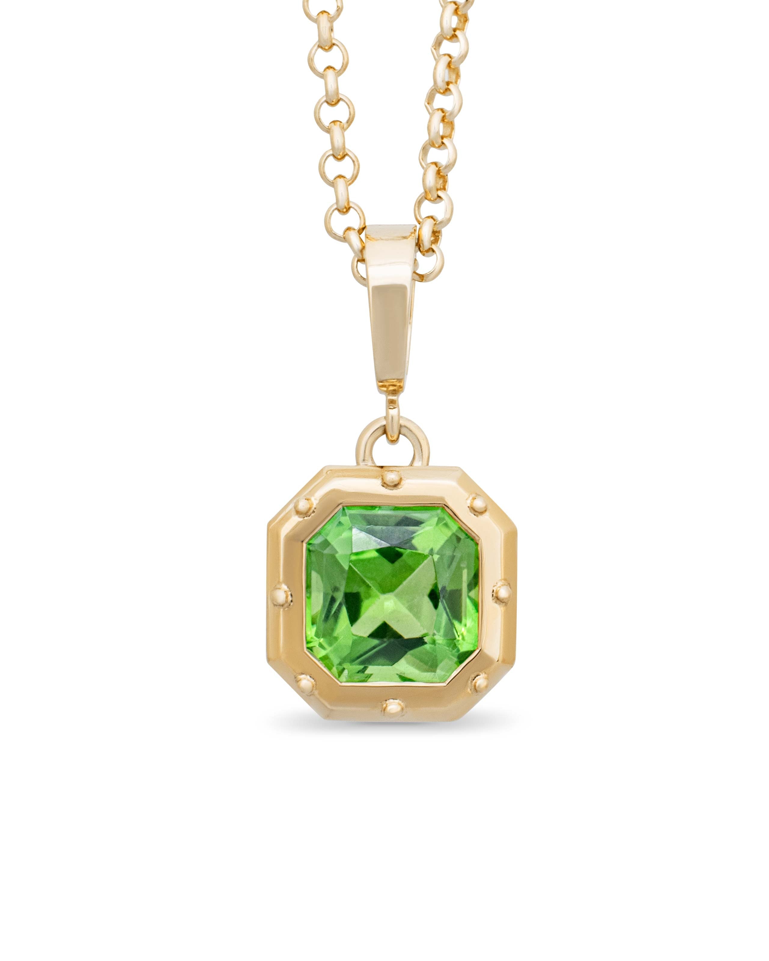 Chrome tourmaline pendant. Green gemstone pendant