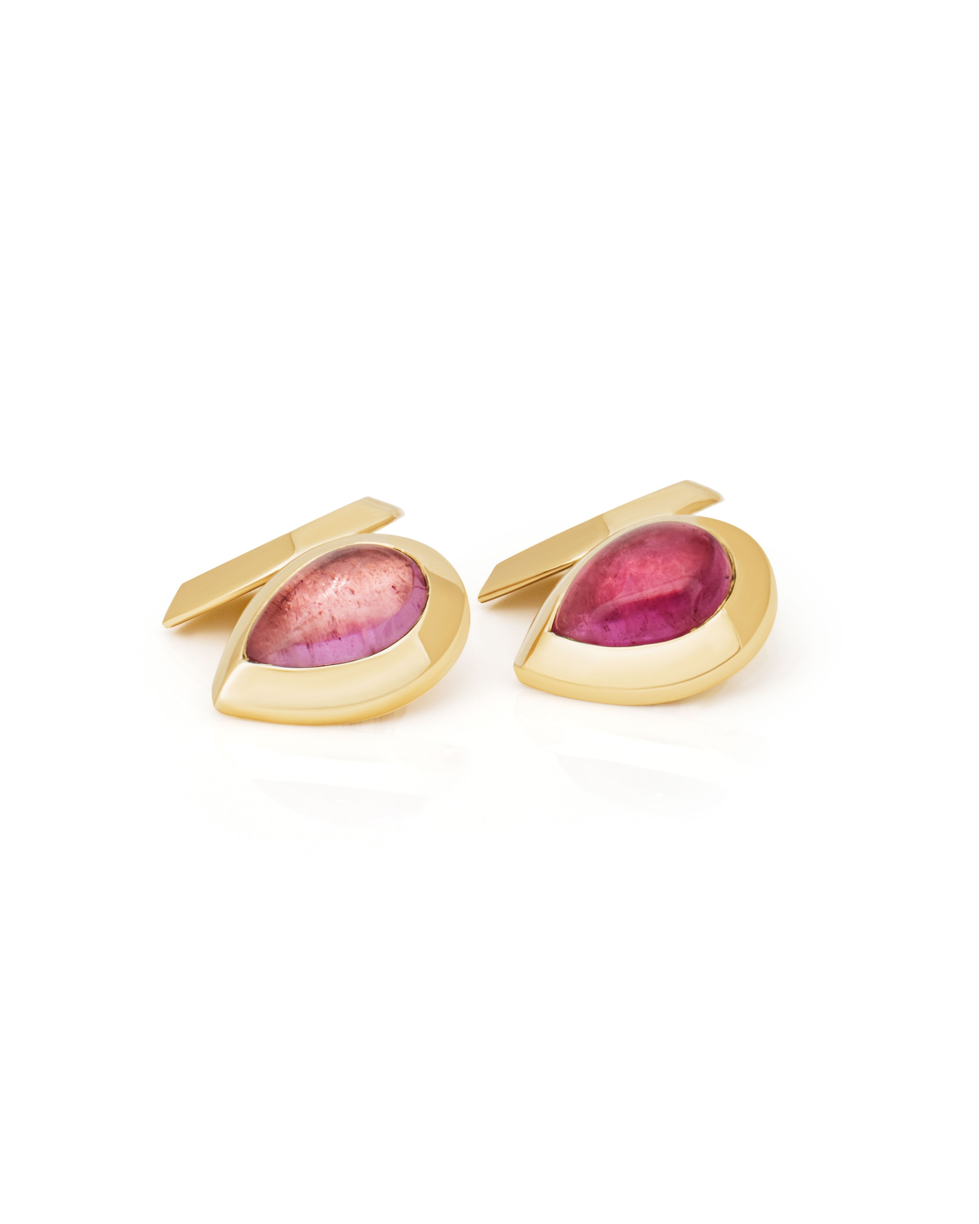 Pink tourmaline cufflinks. Gemstone cufflinks. Personalised cufflinks. Engraved cufflinks