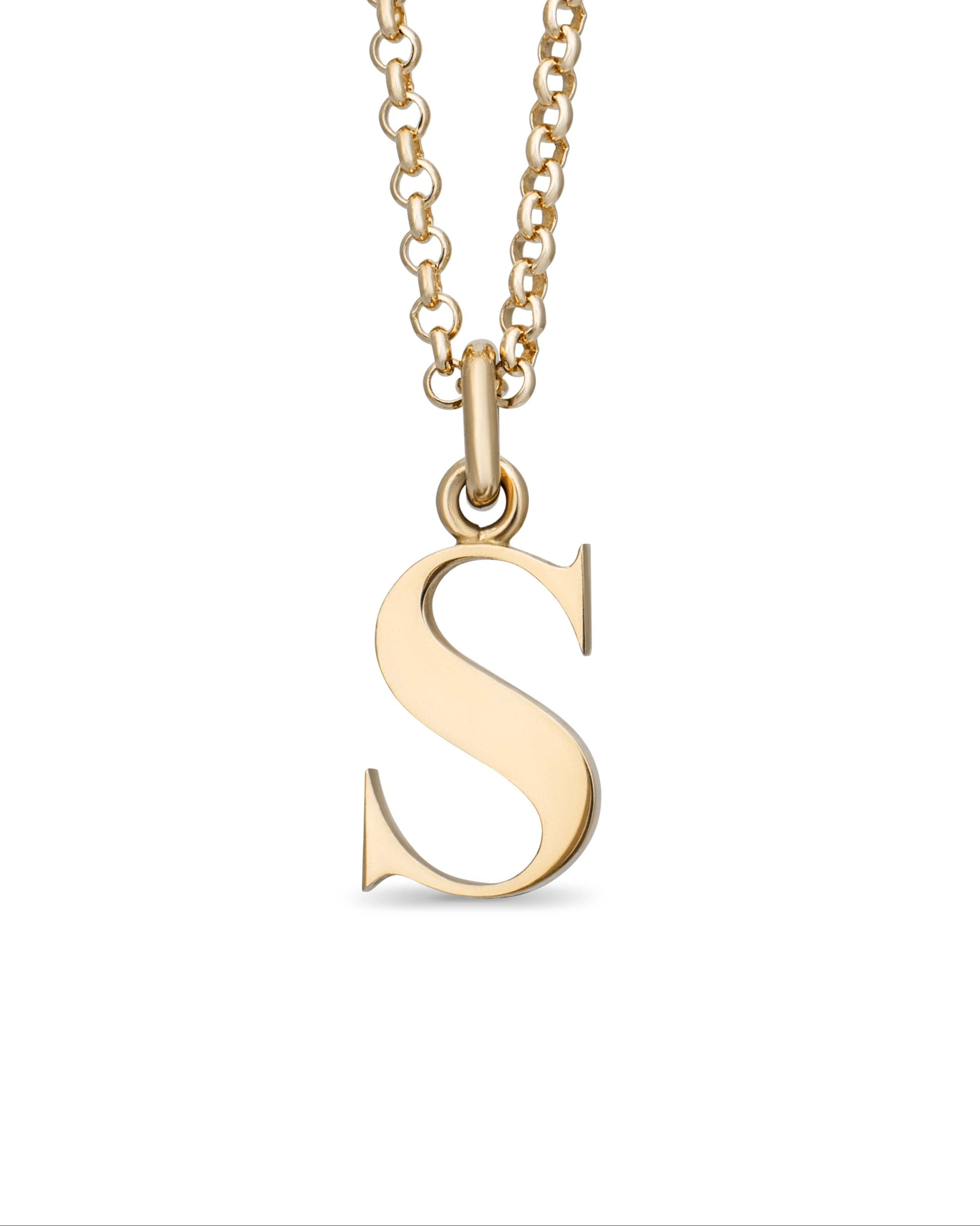 Gold letter pendant 