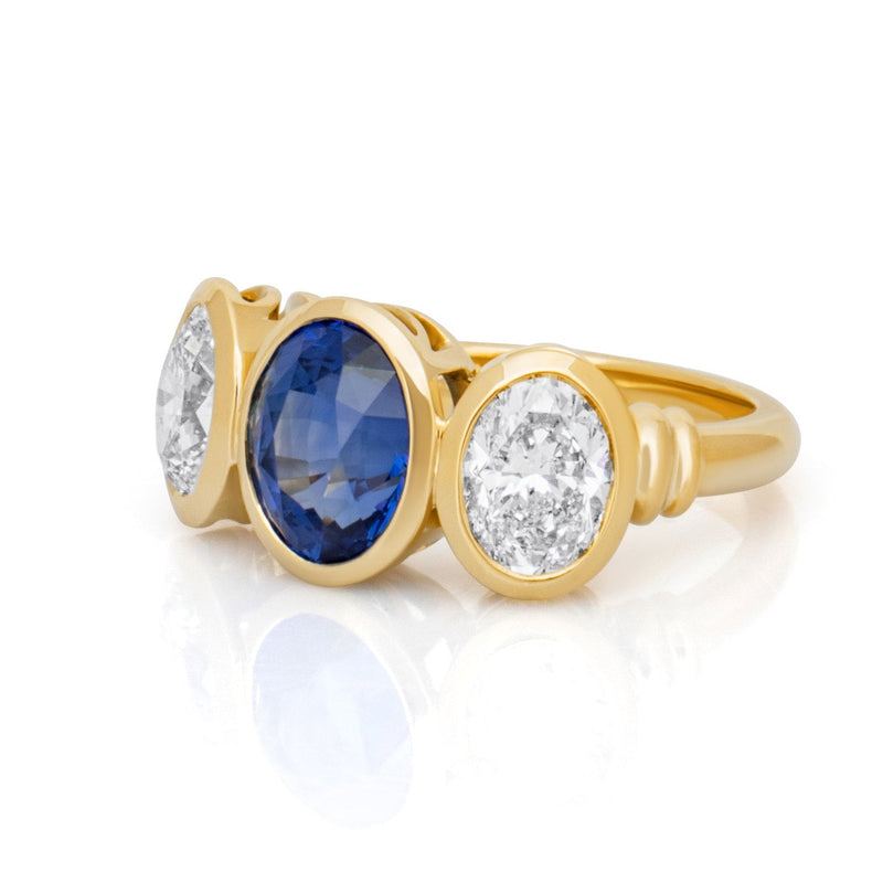 Sapphire & Diamond Trilogy Ring