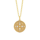 Earth Medallion. Medallion pendant. Gold medallion. Diamond medallion. Solid gold and diamond pendant. Diamond disc pendant. Gold disc pendant. 