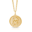 Taurus Zodiac pendant. Taurus Zodiac necklace.  Birthstone pendant. Birthstone jewellery. Medallion. Gold zodiac pendant. Solid gold and Diamond pendant. Disc pendant. Gold disc pendant.