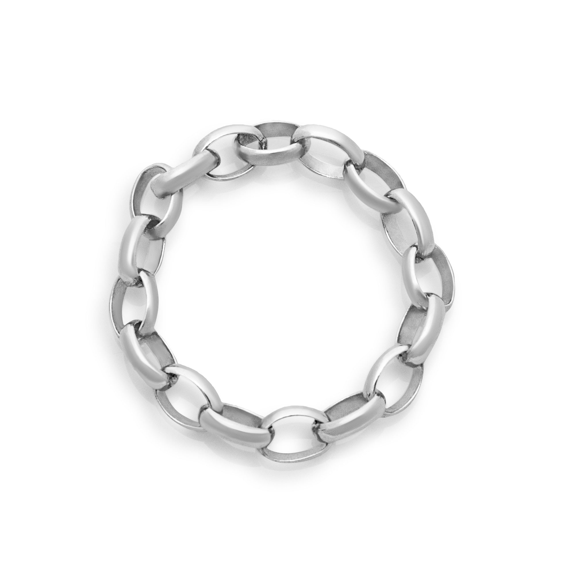 Silver chain ring. Chain ring. Silver ring. Belcher chain. Staple ring. Silver chain. Serena Ansell Jewellery.
