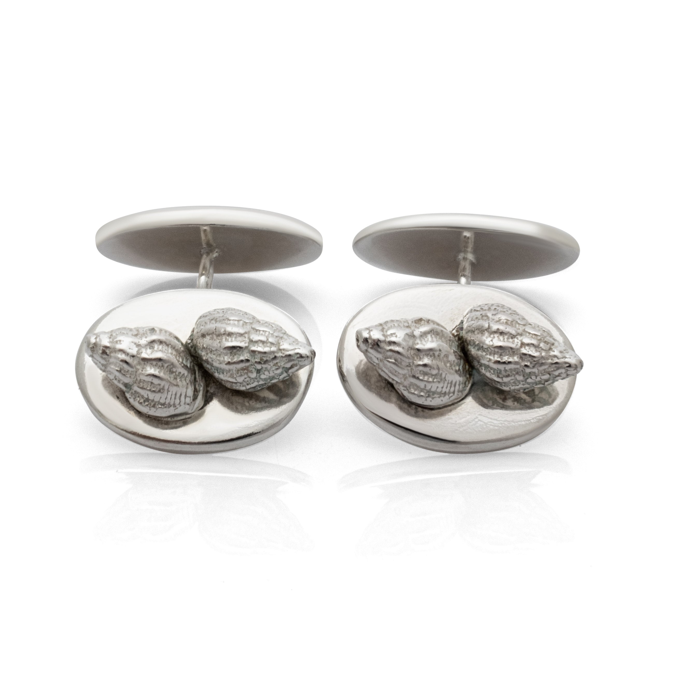 Langland Bay cufflinks. Langland Bay cufflinks. Langland Bay, Gower. Langland, Wales. Mumbles, Swansea. Gower jewellery. Gower cufflinks. Gower shell jewellery. Silver shell jewellery. Those Happy Places. Serena Ansell Jewellery.