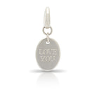 Love you pendant. Silver disc pendant. Message pendant. Engraved pendant. 