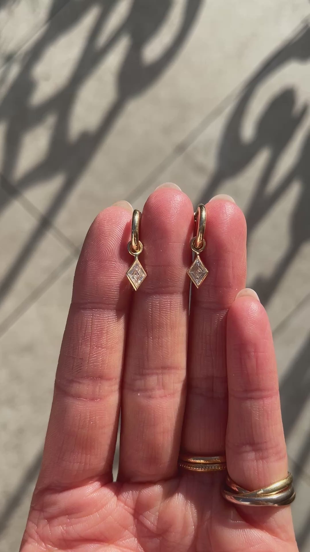 Lozenge Diamond drop earrings. Diamond drops. Diamond earrings