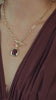Red gemstone necklace. T-bar necklace. Garnet necklace. Big red gemstone pendant necklace