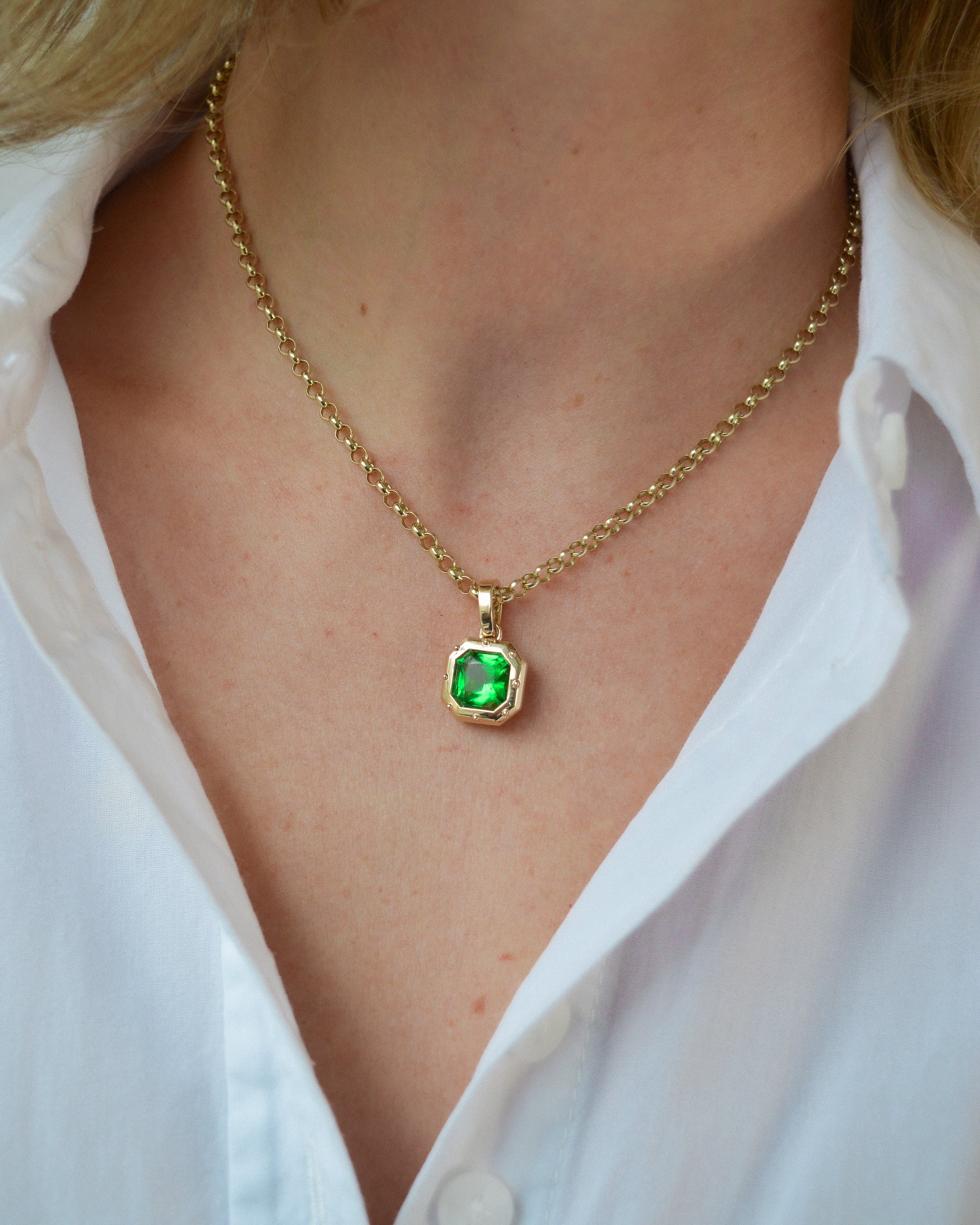 Chrome tourmaline pendant. Green tourmaline pendant. green gemstone necklace